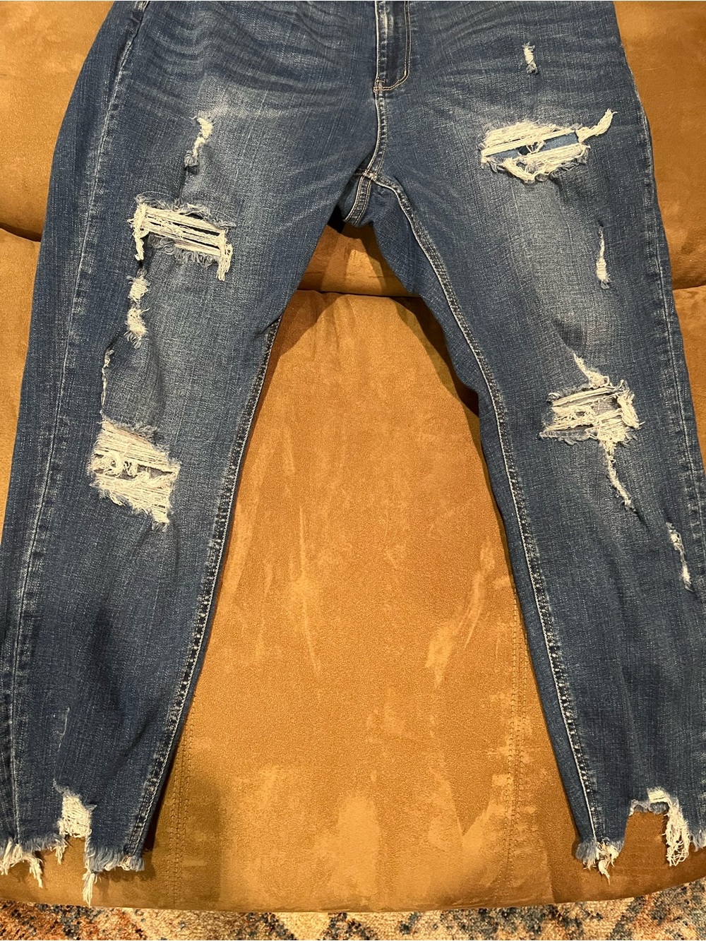 KanCan Dark Blue Distressed Ripped Skinny Jeans - Picture 3 of 8